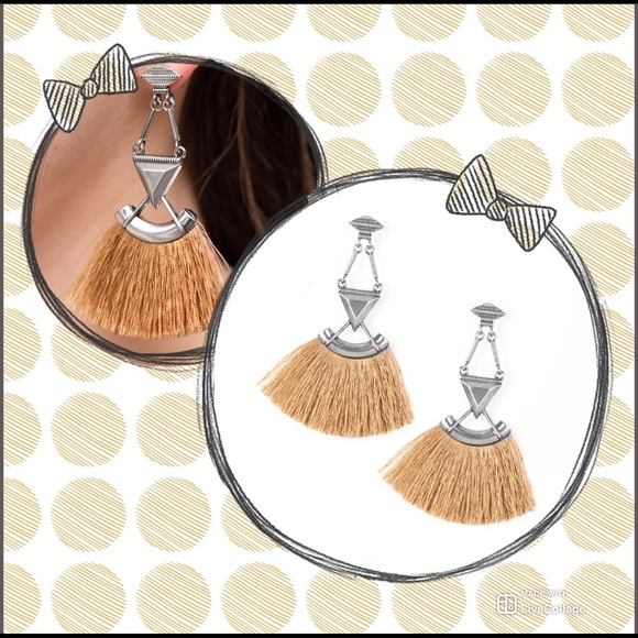 Brown Fringe Earrings - Picture 3 of 3